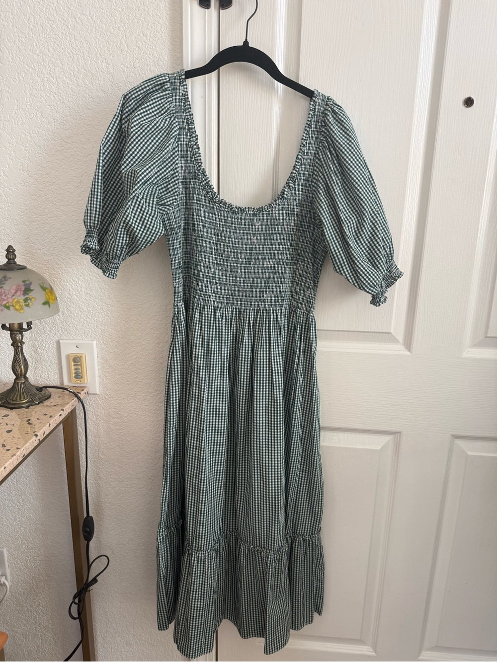 Hill House Green Gingham Louisa Midi Nap Dress